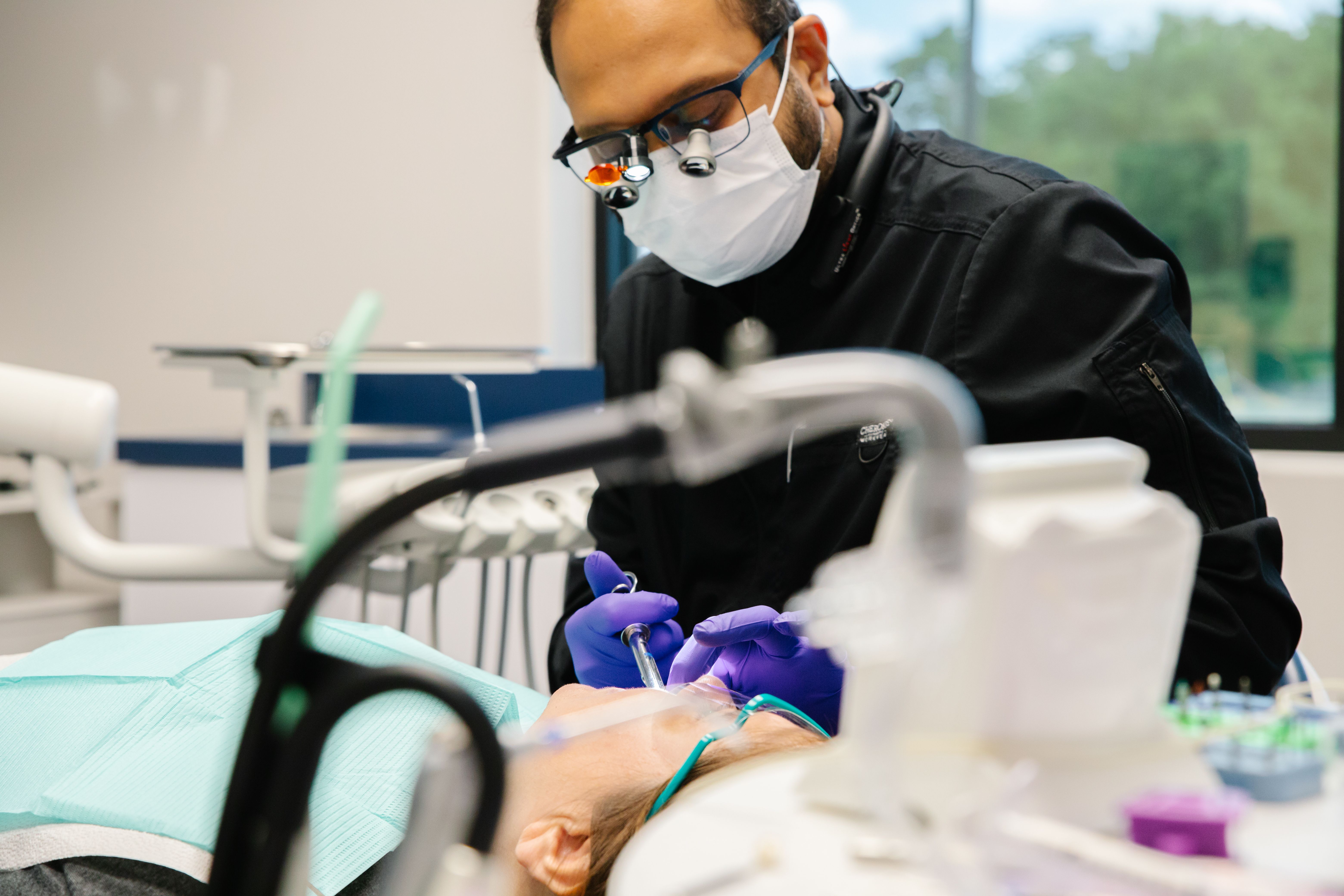 A young patient undergoing conscious sedation at Advanced Family Dental of Midlothian